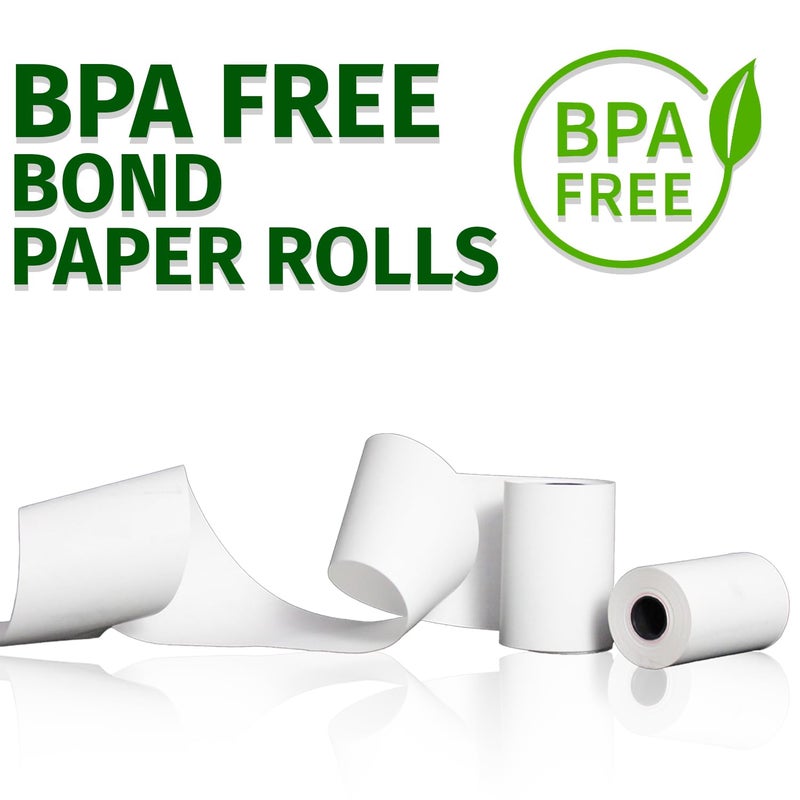 غوريلا سابلاي 2 1/4 بوصة × 150 قدم لفات ورق السندات 2.25 بوصة × 150 بوصة إضافة شريط آلة 1-Ply Receiving Paper Rolls for El-1750 1801 P23 BPA Free 12 Rolls - Image 2